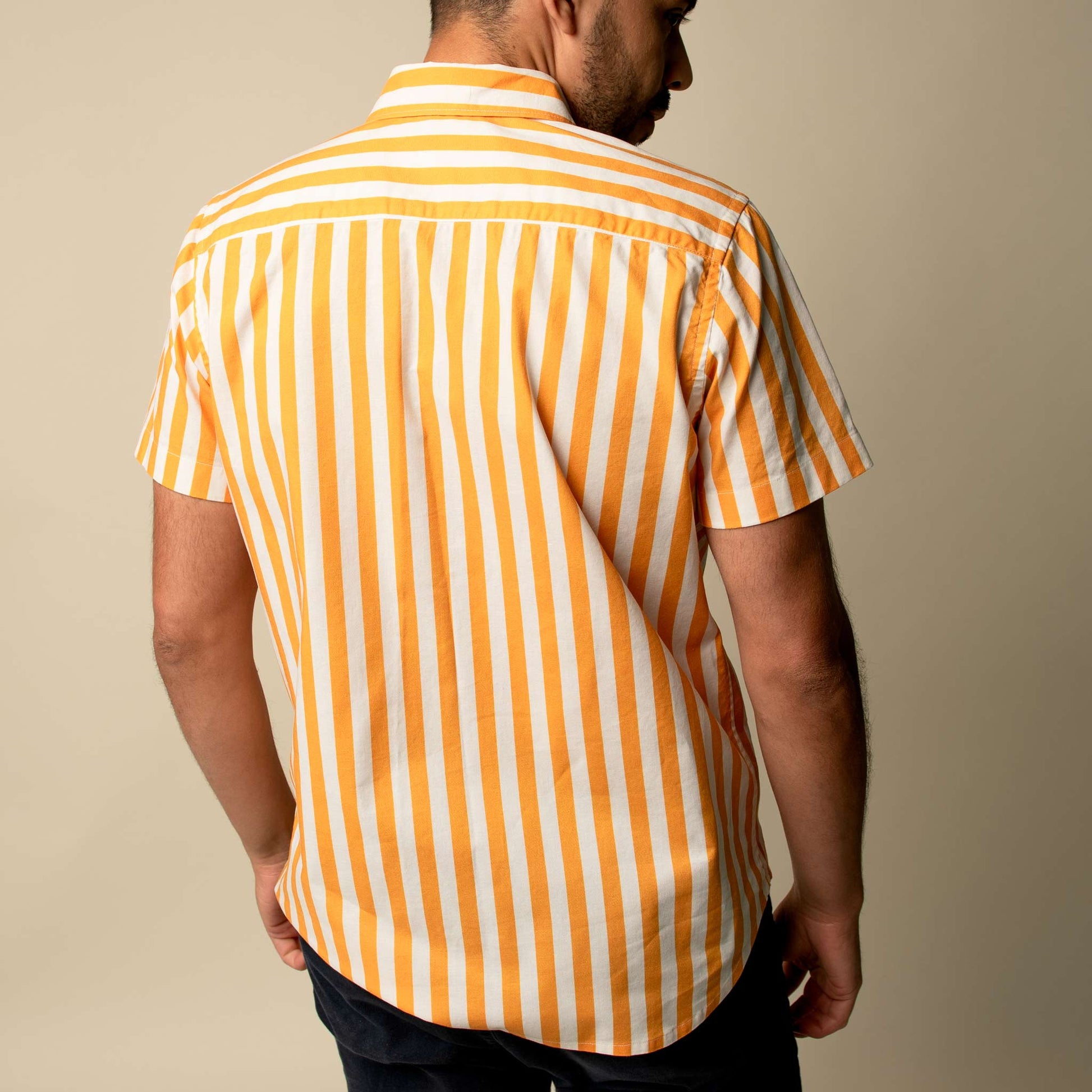 Sol de Janeiro – Yellow Striped Made to Order Men's Shirt | Handmade in Canada